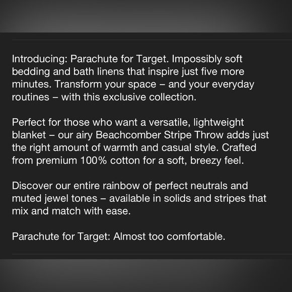 Open Box - Beachcomber Stripe Throw parchment & pecan - Parachute for Target - Picture 6 of 7